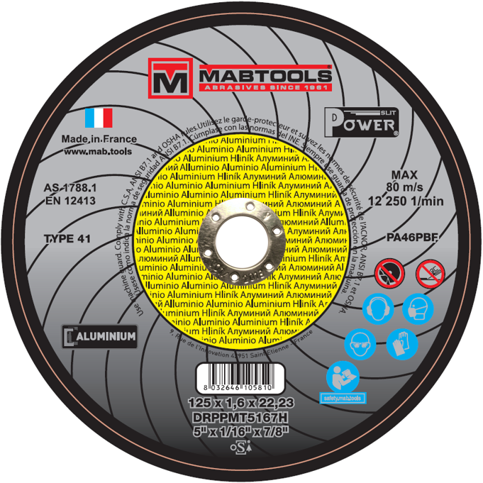 Disque de tronçonnage Aluminium pour machines portatives