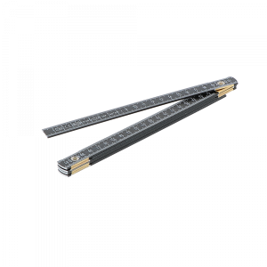 Mètre aluminium noir ineffaçable 1 m x 5 branches
