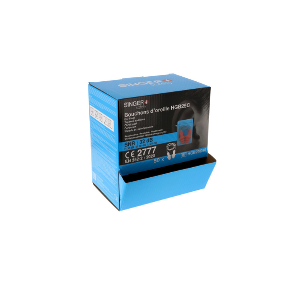 Bouchons d'oreille en TPE avec étui de rangement. SNR 32dB. x 50 paires – Image 2