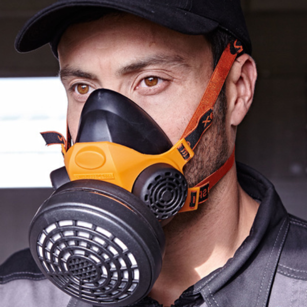 Demi-masque respiratoire en caoutchouc. Pour 1 filtre. – Image 2