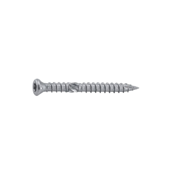 Vis terrasse Inox A2 Tête fraisée avec Nervure - Double filetage - Tx25 M5x50 mm - Boite de 200 unités