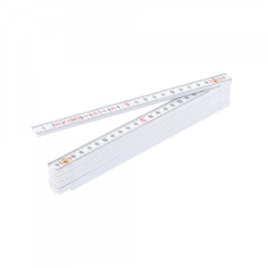 Double mètre ABS blanc - 2 m x 10 branches