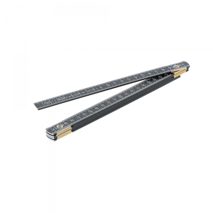 Mètre aluminium noir ineffaçable 1 m x 5 branches
