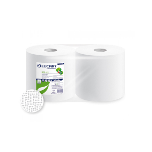 Lot de 2 bobines d'essuyage 800 feuilles  Gaufrées Blanche