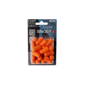 Bouchons d'oreille PU orange. SNR 38dB. Blister de 10 paires - SINGER SAFETY