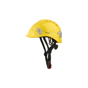 Casque monteur ventilé avec attaches pour lampe frontale.