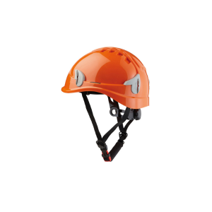 Casque monteur ventilé avec attaches pour lampe frontale.