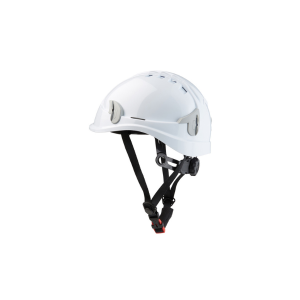 Casque monteur ventilé avec attaches pour lampe frontale.