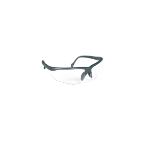 Lunettes branches Lunettes de protection. Branches réglables (4 positions). Coloris gris. Pont de nez souple en P.V.C. Monture en polyamide. Oculaires incolores avec traitement antibuée et anti-rayures en polycarbonate. Epaisseur oculaires: 2.00 mm.   Poids: 31 g.  Avantages Forme effilée, look dynamique et sportif. Poids léger. Très agréable porter. Le traitement antibuée augmente le confort de cet EPI. Fiabilité d'une fabrication ISO 9001. Produit de grande qualité.réglables. Oculaires incolores